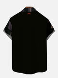Cosplay Hawaiian Black Armor Control Panel Printing Short Sleeve Shirt