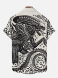Fantasy Alien Monster Mechanical Monster Printing Short Sleeve Shirt