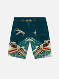 Space Fighter Bombing Scene Printing Shorts