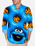 Cookie Monster Muppets Printing Cartoon Long Sleeve Shirt