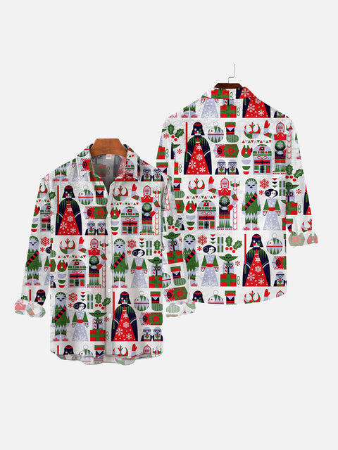 Christmas Space War Gifts And Bots Printing Long Sleeve Shirt