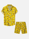 Yellow Fashion Duckling Printing Shorts