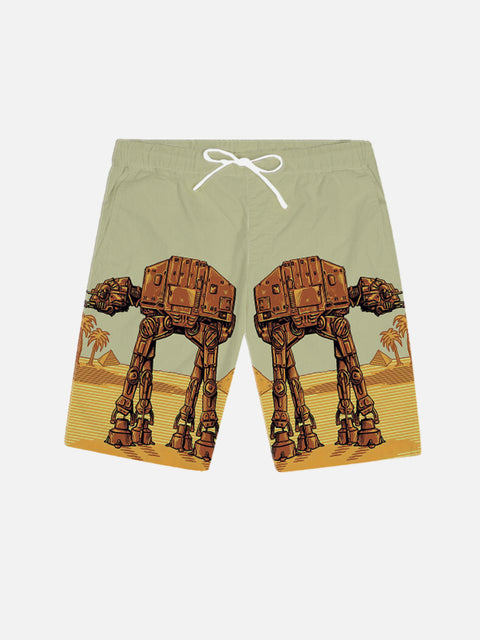 Travel With Giant Armored Walker Printing Shorts