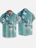 Mysterious Oriental Casual Stylish Summer Floral Printing Short Sleeve Shirt