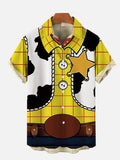 Cowboy Style Cow Pattern Vest Cartoon Costume Short Sleeve Shirt