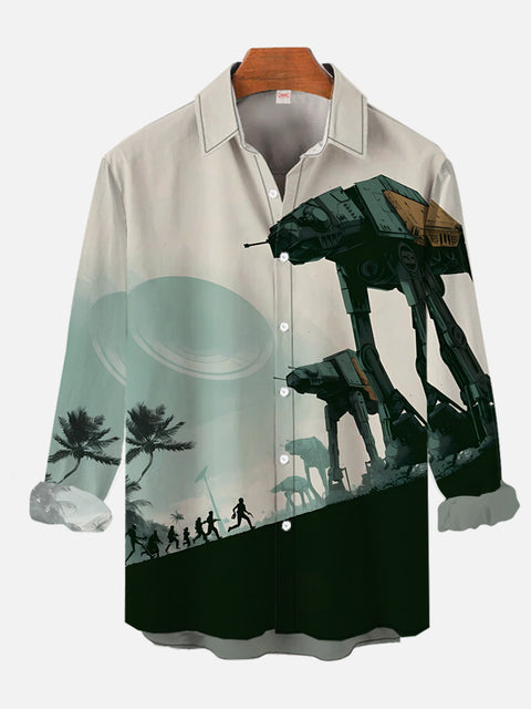 Technology Psychedelic All Terrain Armored Walker Printing Long Sleeve Shirt