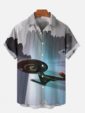 Fantasy Abstract Sci-Fi Interstellar Travel Spaceship Poster Printing Short Sleeve Shirt