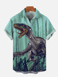 Prehistoric Planet Velociraptor In The Forest Printing Short Sleeve Shirt