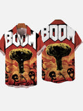 Halloween Skull Carnival BOOM Mushroom Cloud Printing Short Sleeve Shirt