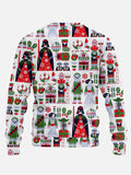 Christmas Space War Gifts And Bots Printing Round Collar Sweatshirt