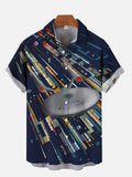 Sci-Fi Interstellar Travel Fleet Spaceship Shuttle Poster Printing Short Sleeve Shirt