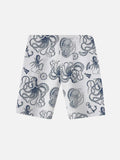 Hawaiian Summer Casual Octopus Printing Shorts
