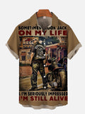 Retro Poster Super Biker And Motorcycle Printing Short Sleeve Shirt