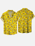 Yellow Fashion Duckling Printing Hawaiian Short Sleeve Shirt