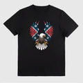 Awesome Red White And Blue Winged Bald Eagle Printing Short Sleeve Tee