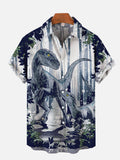 Prehistoric Planet Dinosaur Century Dinosaurs In The Forest Printing Short Sleeve Shirt