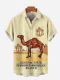 Desert Camel And Pyramids Printing Short Sleeve Shirt