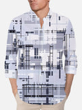 Abstract Casual Business Plaid Printing Long Sleeve Shirt