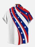 American Flag Fast Food Restaurant Waiter Piggy Printing Short Sleeve Shirt