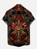 Tarot Three Of Swords And Heart Eye Tattoos Printing Short Sleeve Shirt