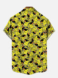 Densely Stacked Chic Yellow Duck Printing Short Sleeve Shirt