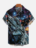 Science Fiction Game Fantasy Flight Art Shocking Space Battle Printing Short Sleeve Shirt