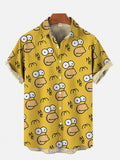 Yellow Cartoon Character Cartoon Costume Printing Short Sleeve Shirt