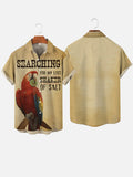 Searching For My Lost Shaker Of Salt Vintage Parrot Poster Printing Short Sleeve Shirt