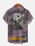 Sci-Fi Space Journey Spaceship Poster Printing Short Sleeve Shirt