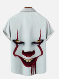 White Secret Creepy Red Clown Image Costume Printing Short Sleeve Shirt