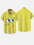 Classic Yellow Sponge Cartoon Character Cartoon Costume Printing Short Sleeve Shirt