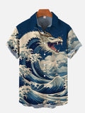 Ukiyo-e Mythology Of The Deep Sea Dragon King Printing Short Sleeve Shirt