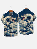 Ukiyo-e Mythology Of The Deep Sea Dragon King Printing Short Sleeve Shirt