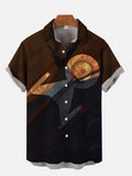 Space War Spaceship In Artistic Light And Shadow Printing Short Sleeve Shirt