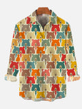 Dense Colorful Rainbow Bear Printing Long Sleeve Shirt