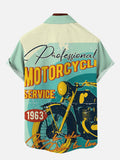 Retro Motorcycle Poster Personalized Classic Motorcycle Printing Short Sleeve Shirt