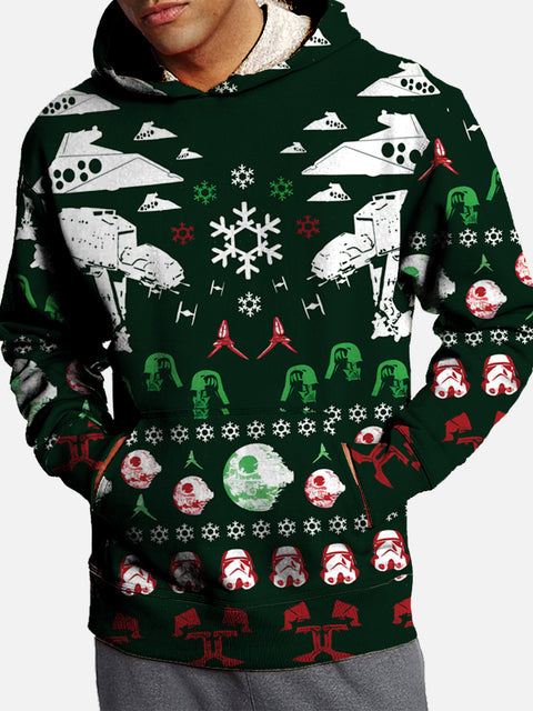 Green Christmas Ugly Armed Walker Printing Hooded Sweatshirt