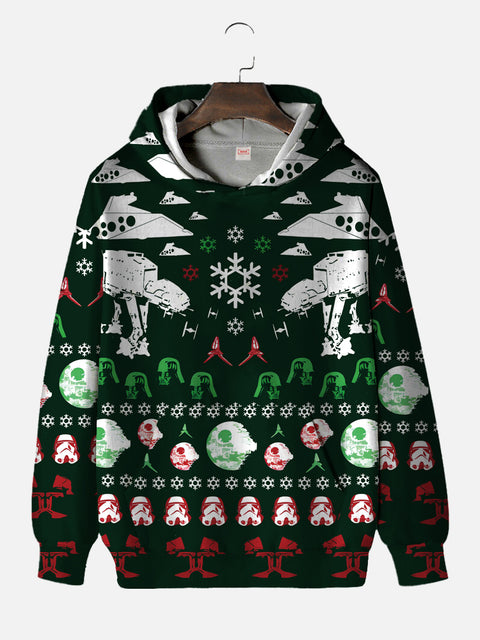 Green Christmas Ugly Armed Walker Printing Hooded Sweatshirt