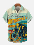Retro Motorcycle Poster Personalized Classic Motorcycle Printing Short Sleeve Shirt