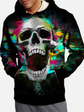 Cool Abstract Colorful Skull Crazy Printing Hooded Sweatshirt