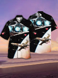 Eye-Catching Sci-Fi Punk Space Spaceship Battles And Fleets Printing Cuban Collar Hawaiian Short Sleeve Shirt
