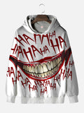 Joker's Smile HAHA Printing Hooded Sweatshirt