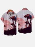Technology Psychedelic All Terrain Armored Walker Printing Short Sleeve Shirt