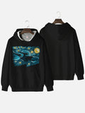 Starry Sky Classic Painting And Starship Personality Printing Hooded Sweatshirt