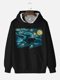 Starry Sky Classic Painting And Starship Personality Printing Hooded Sweatshirt