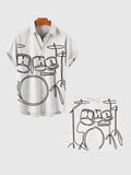 Line Drawing Drum Music Instrument Printing Men's Shorts