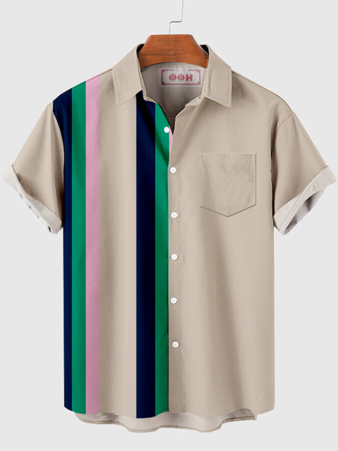 Chemise à manches courtes pour homme à imprimé Stripe and Toco Toucan