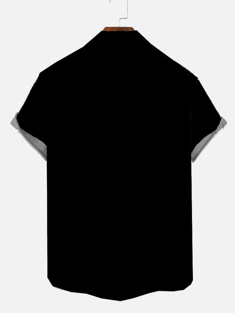 Chemise à manches courtes pour hommes avec impression de géométrie de ligne d'illusions d'optique entièrement imprimée à la main