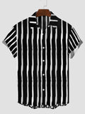 Black-and-White Lines Men's Short Sleeve Shirt