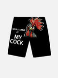 Fashion Casual Rooster Print Shorts